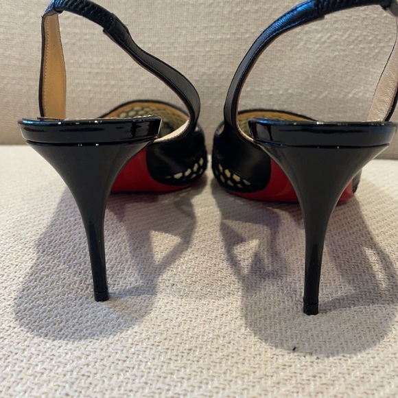 Black Sling Back Christian Louboutins Heels 39.5 - Picture 8 of 9